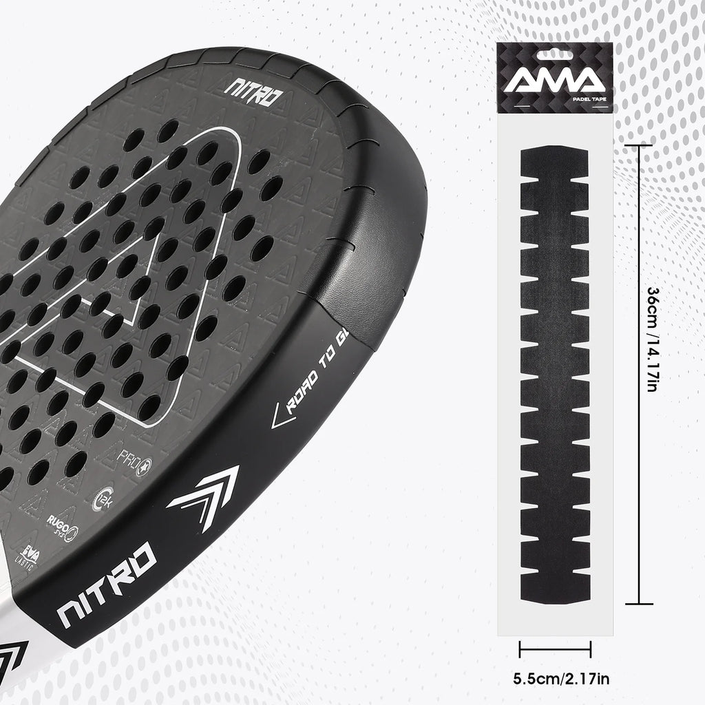 Cinta protectora de bordes para palas de pádel AMA SPORT – Transparente, duradera y fácil de reemplazar
