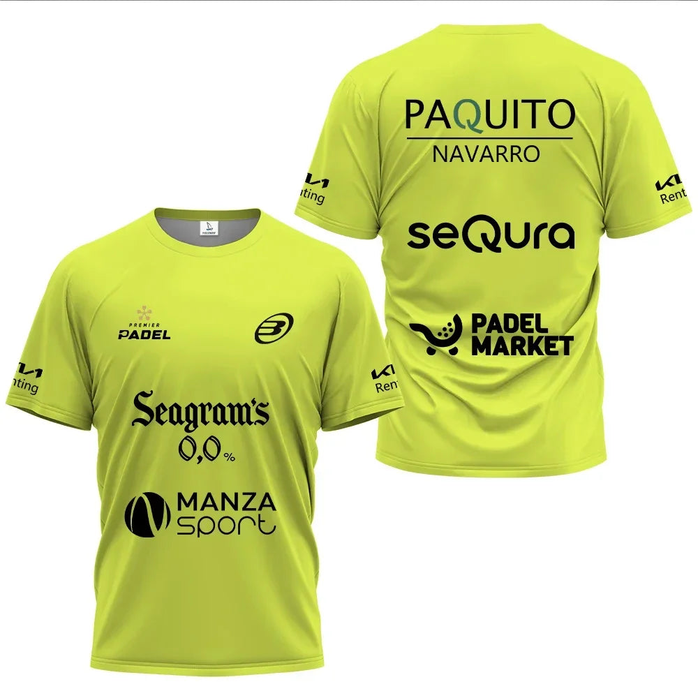 Camiseta de pádel transpirable para hombre — Top deportivo de manga corta que absorbe el sudor