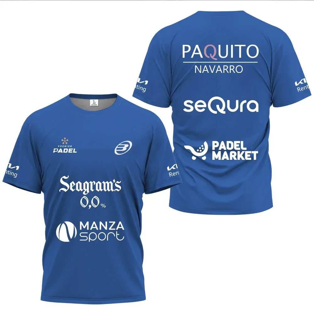 Camiseta de pádel transpirable para hombre — Top deportivo de manga corta que absorbe el sudor