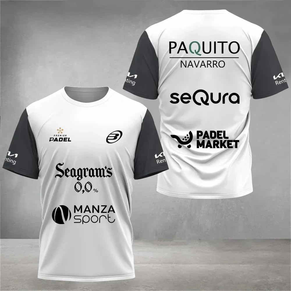 Camiseta de pádel transpirable para hombre — Top deportivo de manga corta que absorbe el sudor