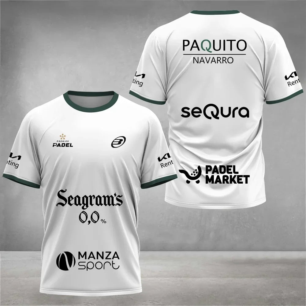 Camiseta de pádel transpirable para hombre — Top deportivo de manga corta que absorbe el sudor