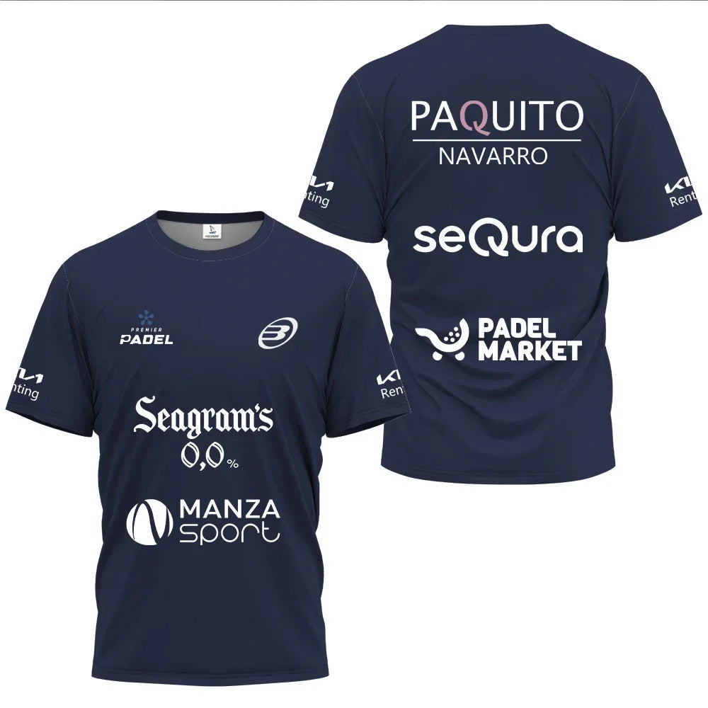 Camiseta de pádel transpirable para hombre — Top deportivo de manga corta que absorbe el sudor