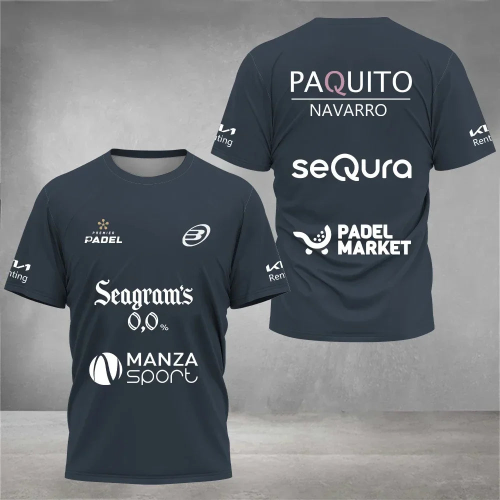 Camiseta de pádel transpirable para hombre — Top deportivo de manga corta que absorbe el sudor
