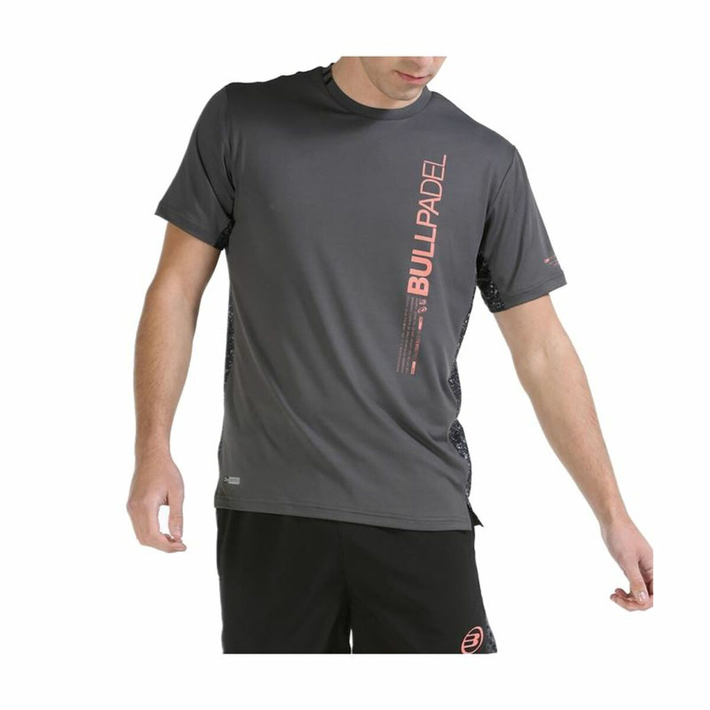 Camiseta Deportiva Manga Corta Bullpadel Mixta Pádel Gris Oscuro