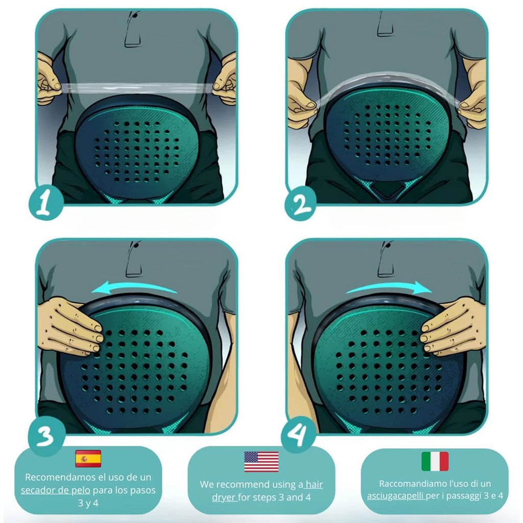 Cinta protectora de bordes para palas de pádel AMA SPORT – Transparente, duradera y fácil de reemplazar