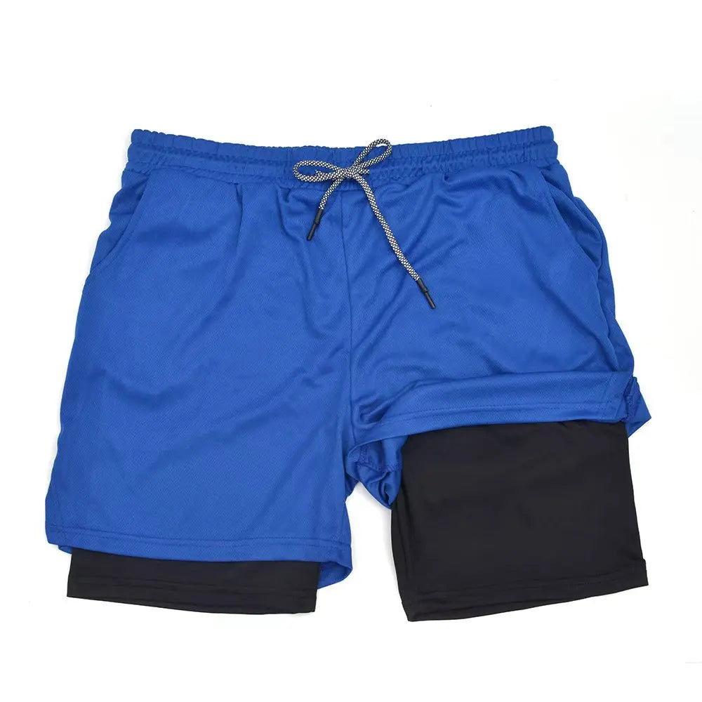 Pantalones cortos de pádel 2 en 1 para hombre — Pantalones cortos deportivos de doble capa de secado rápido