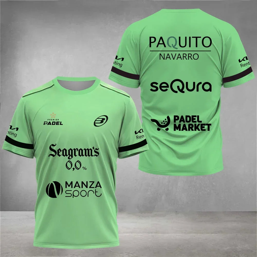 Camiseta de pádel transpirable para hombre — Top deportivo de manga corta que absorbe el sudor