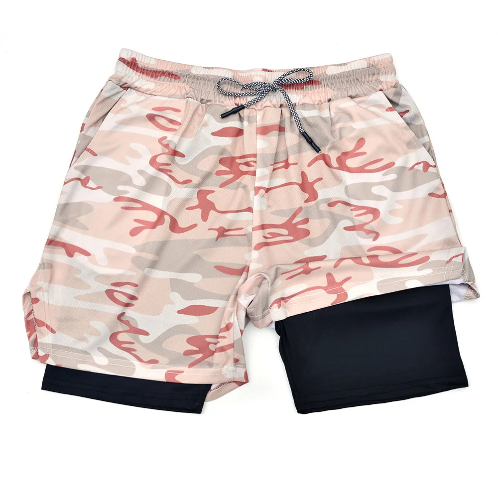 Short de Padel d'entraînement 2-en-1 pour homme — Short de fitness à double couche séchage rapide