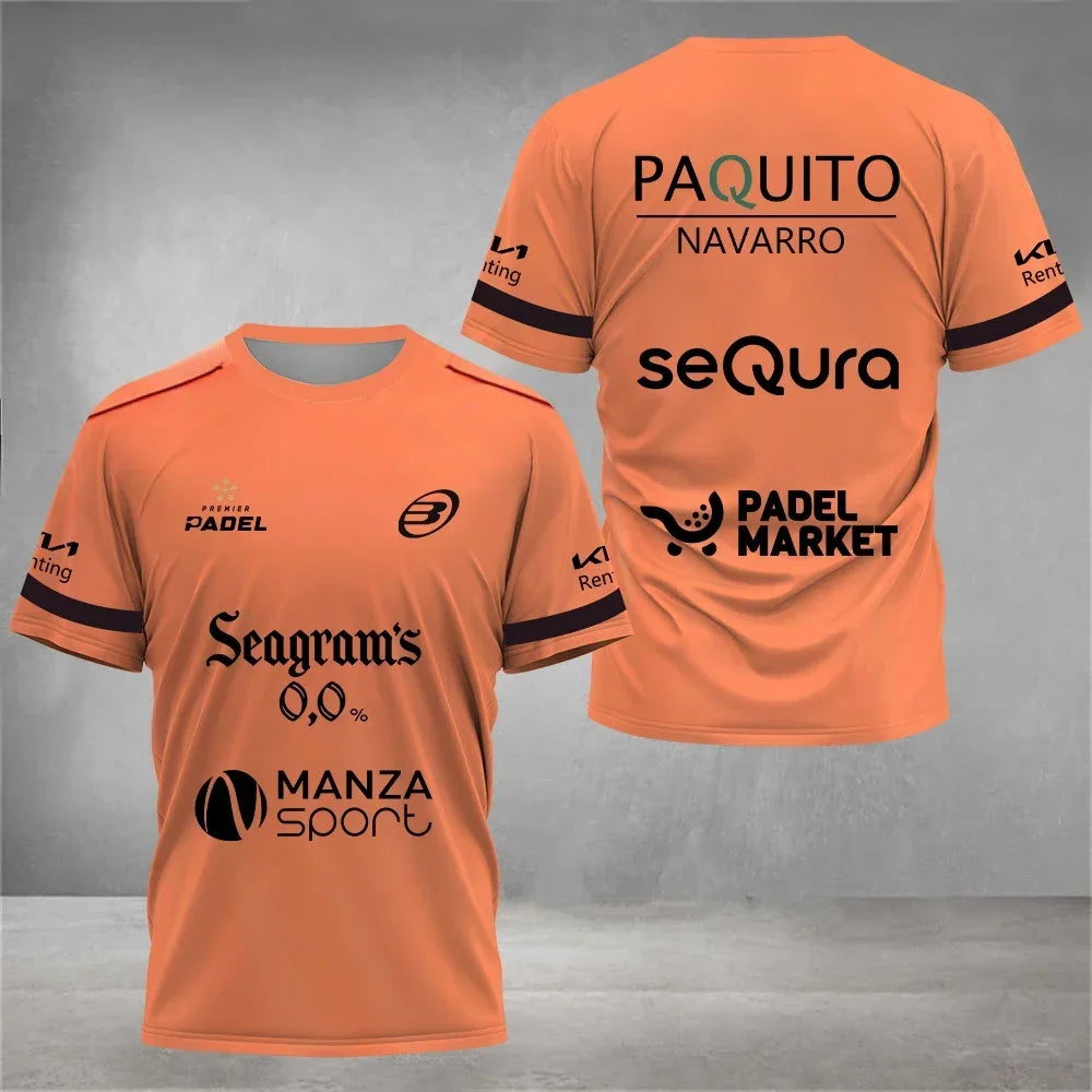 Camiseta de pádel transpirable para hombre — Top deportivo de manga corta que absorbe el sudor