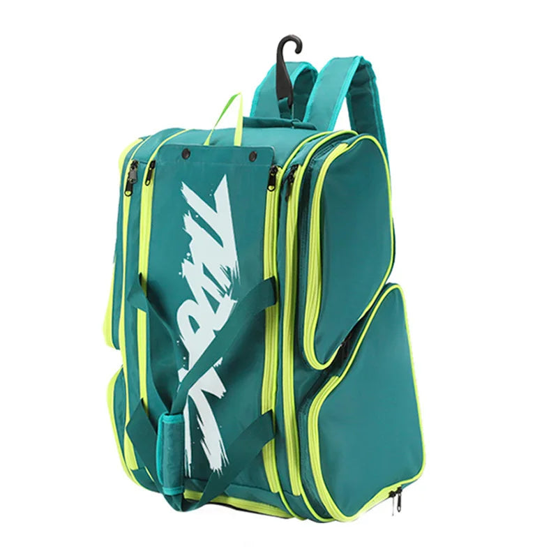 Mochila grande para palas de pádel y pickleball — Impermeable con compartimento separado para zapatillas