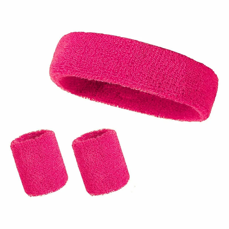 Lot de 3 bandeaux anti-transpiration pour Padel — Bandeau et bracelet en coton pour Padel, course et yoga
