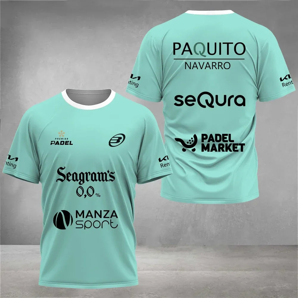 Camiseta de pádel transpirable para hombre — Top deportivo de manga corta que absorbe el sudor