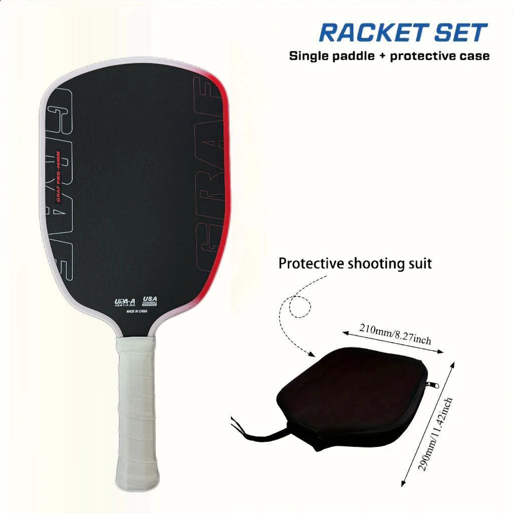 Pala de pickleball Agassi Pro IV de 16 mm, núcleo de espuma TFP GEN 4, raquetas de pickleball de fibra de carbono T700 que aumentan el efecto y el control
