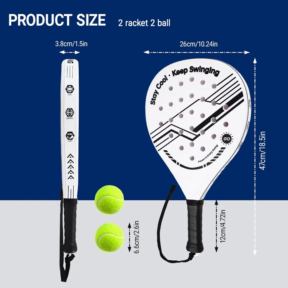 Beginner Padel Racket — Lightweight Carbon Fiber with EVA Memory Foam Core