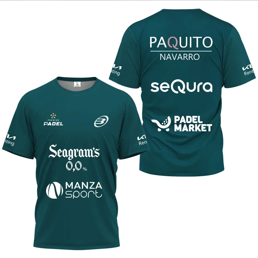 Camiseta de pádel transpirable para hombre — Top deportivo de manga corta que absorbe el sudor